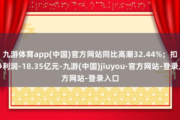 九游体育app(中国)官方网站同比高潮32.44%;扣非净利润-18.35亿元-九游(中国)jiuyou·官方网站-登录入口