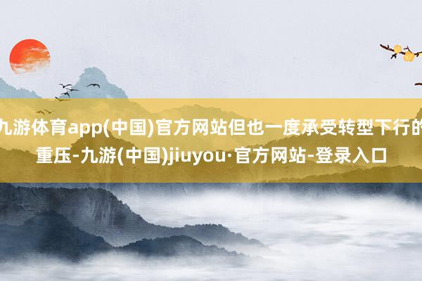 九游体育app(中国)官方网站但也一度承受转型下行的重压-九游(中国)jiuyou·官方网站-登录入口