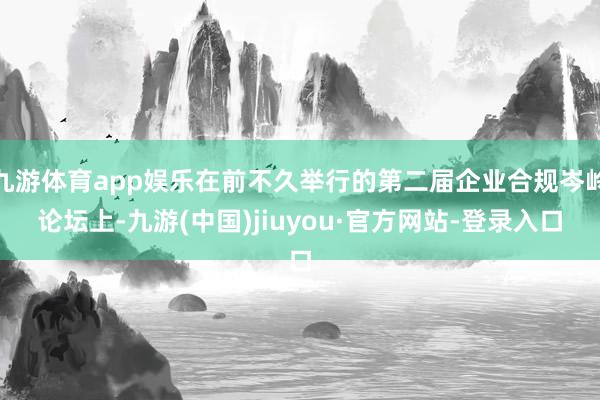 九游体育app娱乐在前不久举行的第二届企业合规岑岭论坛上-九游(中国)jiuyou·官方网站-登录入口